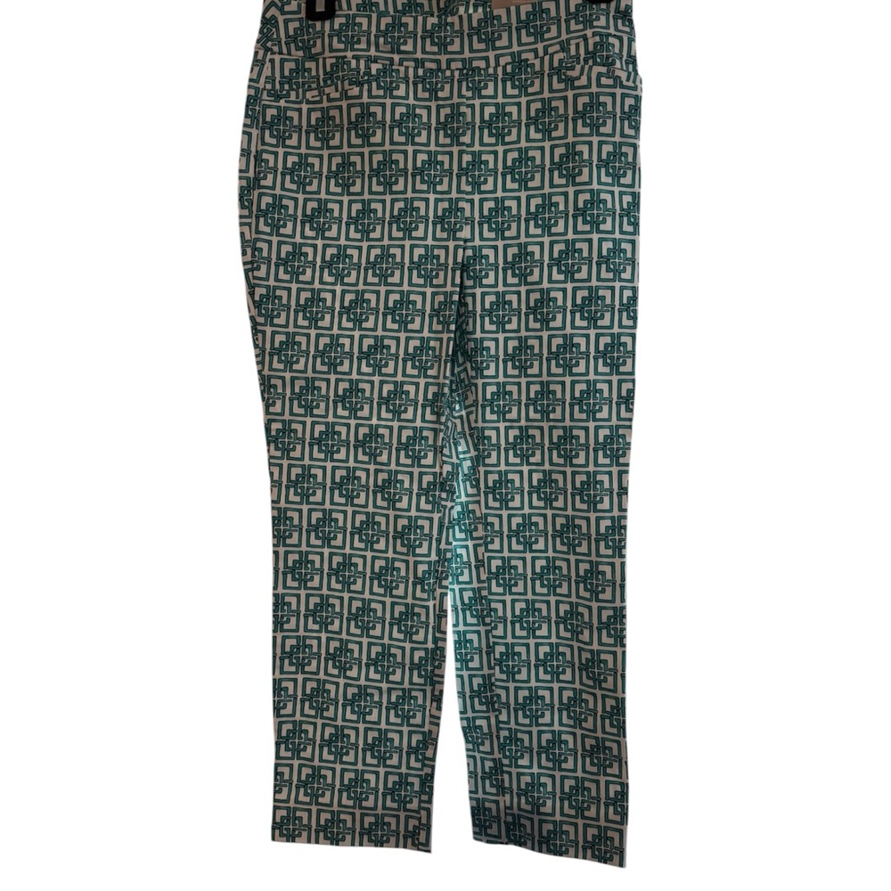 Chico's Teal and White Slim Leg Pants
